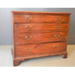 A Georgian mahogany chest of drawers raised on bracket feet, 81cm by 95cm by 49cm