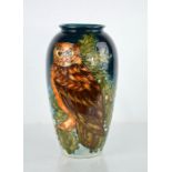 A Moorcroft limited edition vase titled Eagle Owl, designed by Sally Tuffin, numbered 472/500,