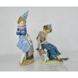 Two Lladro porcelain figurines; Girl With Trumpet and Girl with Saxophone, 5059, 26cm high.