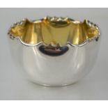 A silver bowl with fluted edge by James Dixon & Sons. Sheffield 1896, 3.64 toz