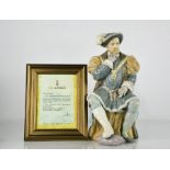 A large Lladro porcelain limited edition model of Henry VIII with his leg in bandages, after the