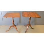 A Georgian oak tilt top table together with 19th century tripod table, 71cm high by 61cm by 65cm