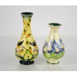 Two Moorcroft vases, one by Rachel Bishop, numbered 1838 and dated 2000, 17cm high, and one by