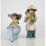 Two Lladro figurines, one titled Fragrant Bouquet and signed Lladro to the base and dated 23.5.93,