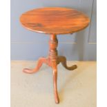 A 19th century mahogany tilt top table, 61cm by 56cm