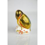 A Royal Crown Derby paperweight in the form of a kingfisher, 11cm high.