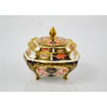 A Royal Crown Derby Old Imari pattern 2451 pattern box and lid, 10cm by 8.5cm.