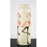 A Moorcroft trial vase in the Flamingo pattern designed by Nicola Slaney, dated 20.7.17, 31cm high.