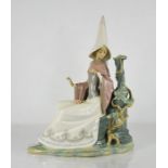 A Lladro porcelain Medieval Lady, 37cm high.