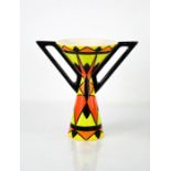 A Lorna Bailey pottery vase in the Harmony pattern, signed to the base, 21cm high.