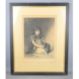 A 19th century etching of a seated young girl, signed Edwin Long and T.L Atkinson