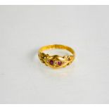 An 18ct gold, ruby and diamond ring, 1.89g.