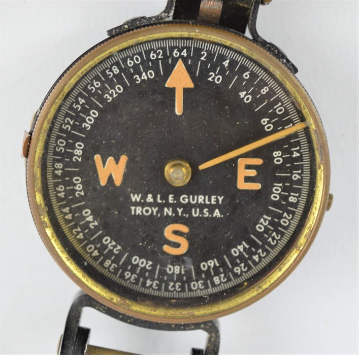 A folding pocket compass by W & L.E Gurley, Troy, New York, U.S.A - Image 2 of 2