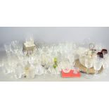 A large quantity of crystal glasses to include, sherry, wine, brandy glasses etc