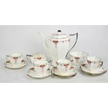 A Shelley part coffee service, pattern number 723404.