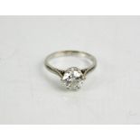 A diamond solitaire ring, the brilliant cut diamond approximately 1.17ct, clarity P1, colour J,