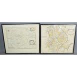 Two 17th century hand tinted maps of Lincolnshire and Rutland by Robert Morden, 42cm by 37cm