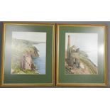 P.M. Wallace (20th century): pair of Yorkshire watercolour landscapes, each measure 27 by 33cm.