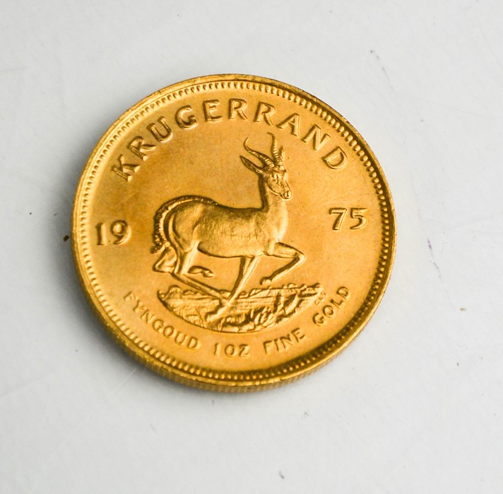 A South African Krugerrand dated 1975.