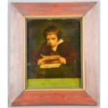 A verre eglomise picture of 'The Studious Boy'.