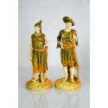 A pair of Royal Worcester figures, male and female Indians, date code 1887, 23cm high.
