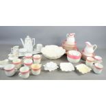 A group of ceramics to include Victoria Austria coffee set, Coalport white glaze dishes, pink and