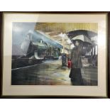 Vic Millington (20th century): Train Station, watercolour on paper, 75 by 54cm. [This was a design