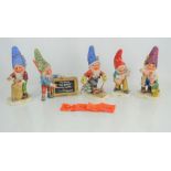 A group of five Goebel figurines to include Utz the Banker, Niels the Guitar Strummer, The Merry