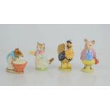 A group of four Beswick Beatrix Potter Figures "Sally Henny Penny" "Anna Maria" and "Pigling Bland"