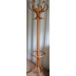 A Victorian bentwood hat and coat stand