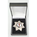 A sterling silver and enamel Masonic Knights templar badge