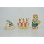 A group of three Beswick Beatrix Potter figures to include Flopsy Mopsy and Cottontail, Jemima
