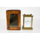A Matthew Norman of London brass carriage clock with case.