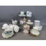 A quantity of Victorian and later ceramics including porcelain tea bowls and saucers, coffee cans