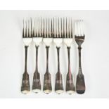 A set of six silver side forks, 8.55toz.