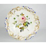 An 18th century Thomas Grainger Royal Worcester china works Worcester plate decorated with scrolling