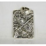 A Chinese Tibetan Miao silver signed pendant / amulet.