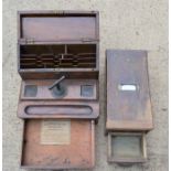 A S. Mordan & co inkstand and copying press together with a Victorian shop till