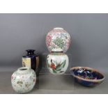 A group of Chinese ceramics to include early 20th century polychrome ginger jar and a Falcon ware
