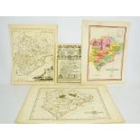 A J Ellis map of Rutlandshire 1767, Owen Bowen map of Rutlandshire 1720, J Wallis 1819 hand coloured