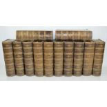 12 volumes of the illustrated Waverley Novels of Sir Walter Scott, leather and cloth bound,