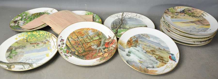 A Royal Worcester group of collectors plates, limited edition decorated with birds, with