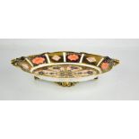 A Royal Crown Derby lozenge dish, circa 1907, Imari pattern 1128, 27cm long.