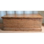 A Victorian pine blanket with candle box fitted inside, 95cm by 40cm by 34cm