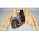 A vintage mink jacket and fur stole.