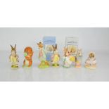 A group of seven Royal Doulton Beatrix potter figurines, two boxed.