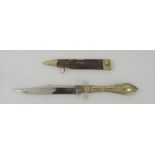 An American Civil War period white metal Cutlery handle Bowie Knife