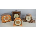 Four 1930s mantle clocks of differing style