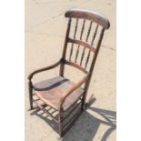 A 19th century rocking chair, 107cm height by 51cm by 43cm