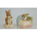 Two Royal Albert Beatrix Potter figures "No more Twist" and Peter in Bed"